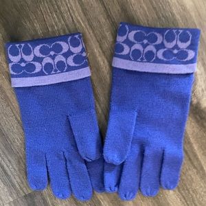 Purple coach gloves
